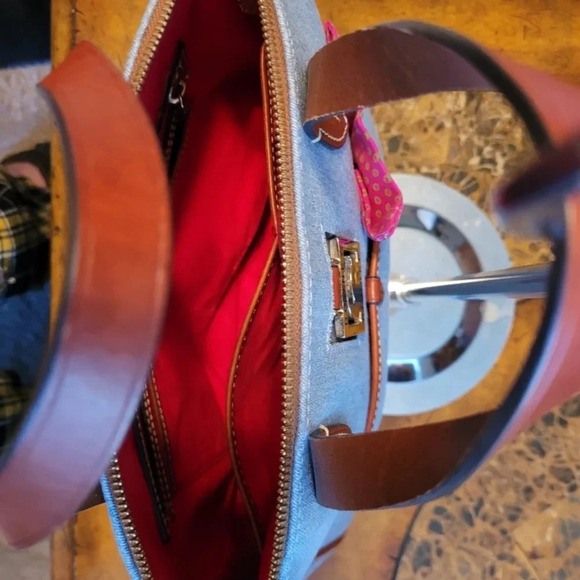 Dooney & Bourke Blue Denim Tote Bag - Picture 8 of 10